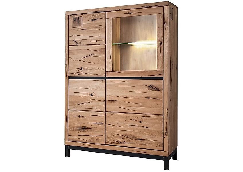 Massivmoebel24 Highboard (Massivholz), Highboard Wildeiche 103x40x148 natur günstig online kaufen
