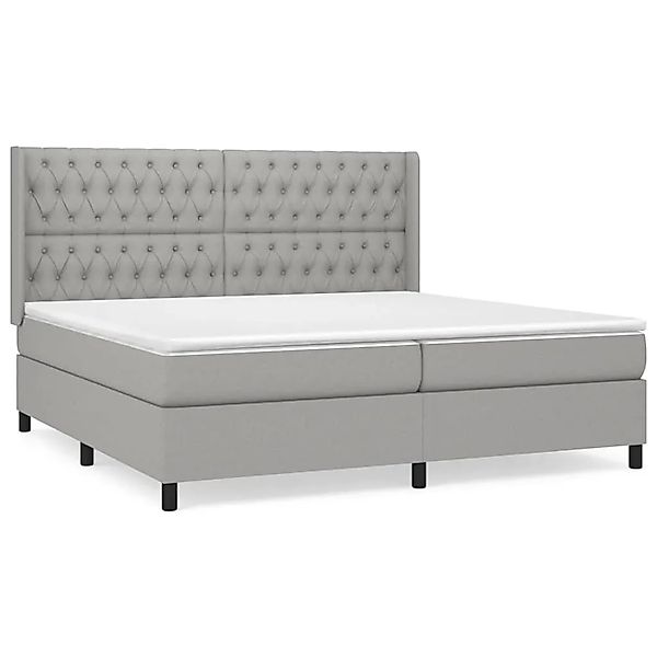 vidaXL Boxspringbett mit Matratze Hellgrau 200x200 cm Stoff1380138 günstig online kaufen