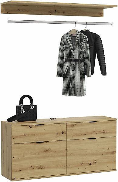 Home affaire Garderoben-Set "Trondheim, Breite 121 cm, best. aus Kommode, G günstig online kaufen