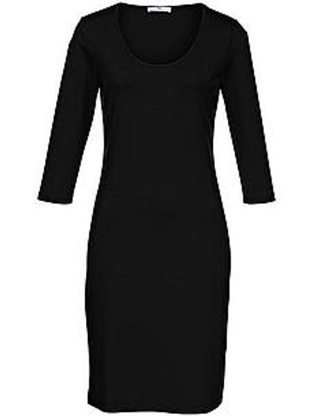 Jersey-Kleid Rundhals-Ausschnitt Peter Hahn schwarz günstig online kaufen