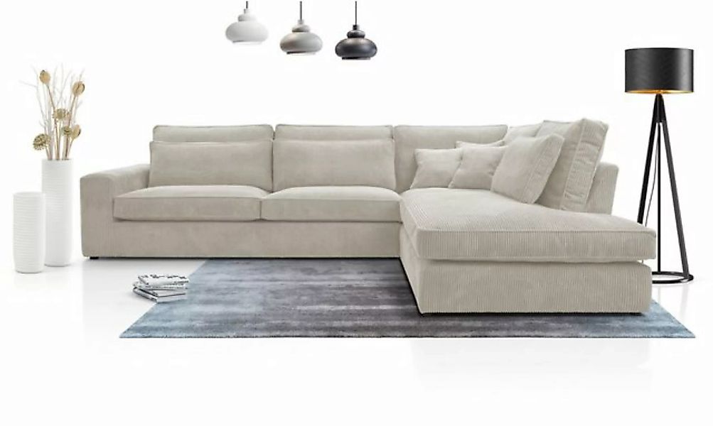 Deine Möbel 24 Wohnlandschaft CAREN Ecksofa Sofa Wohnzimmer L-Couch Cord Sa günstig online kaufen