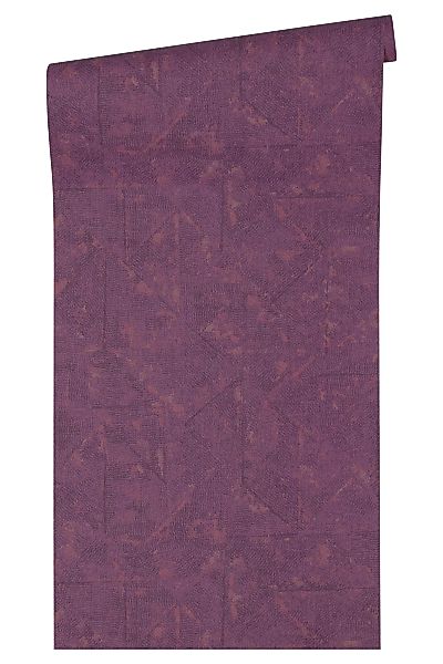 Bricoflor Vliestapete mit Lila Muster ausgefallene Uni Tapete in Violett Dr günstig online kaufen