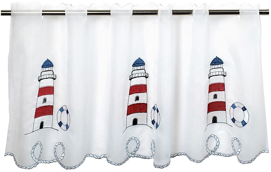 Delindo Lifestyle Scheibengardine LEUCHTTURM, Stangendurchzug (1 günstig online kaufen