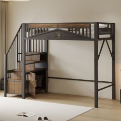 HAUSS SPOLE Hochbett 90x200cm, Metall-Sicherheitszaun, Sicherheitsleiter günstig online kaufen