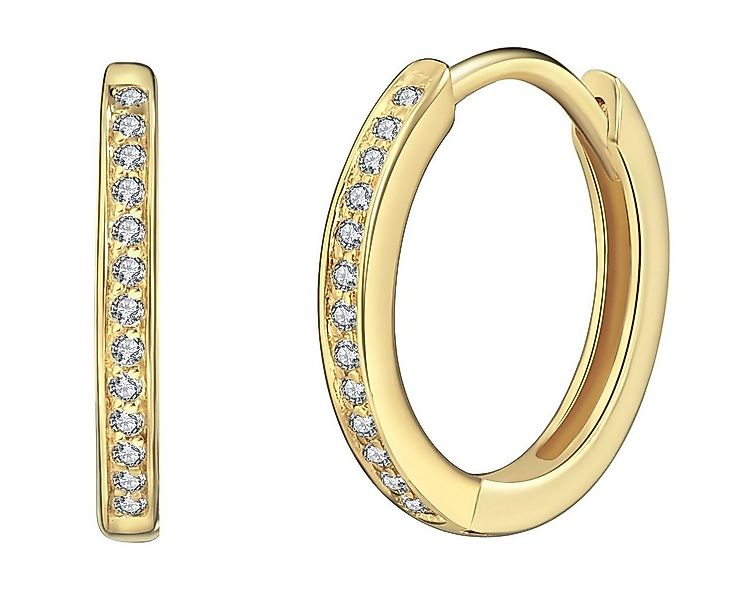 Rafaela Donata Paar Creolen gelbgold, mit Zirkonia günstig online kaufen