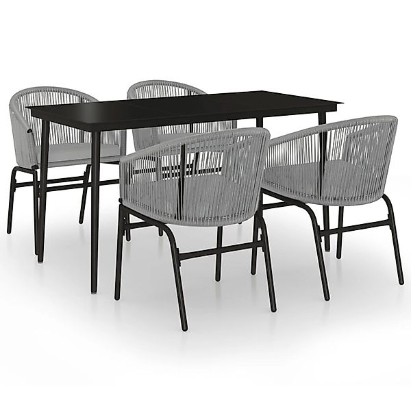 vidaXL 5-Tlg Garten-Essgruppe Grau 3099253 günstig online kaufen