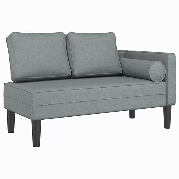 vidaXL Chaiselongue Chaiselongue mit Kissen Hellgrau Stoff, 1 Teile günstig online kaufen