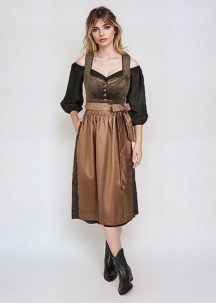 Spieth & Wensky Dirndl Galip Oberteil aus schokobraunem Samt günstig online kaufen