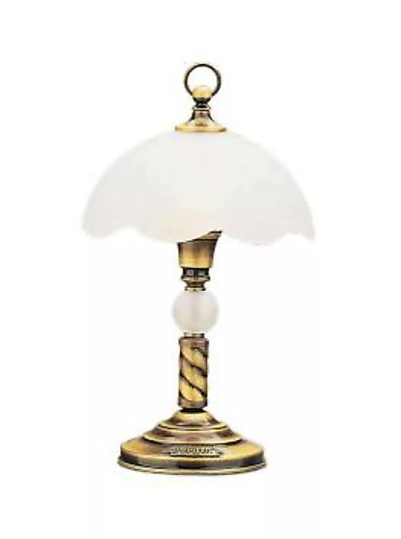 Tischlampe in Messing Glas 40cm TOBSYN Leuchte günstig online kaufen