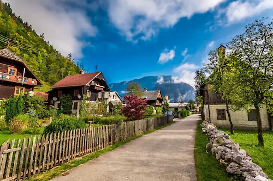 Papermoon Fototapete »ALPEN-DORF im GEBIRGE« günstig online kaufen