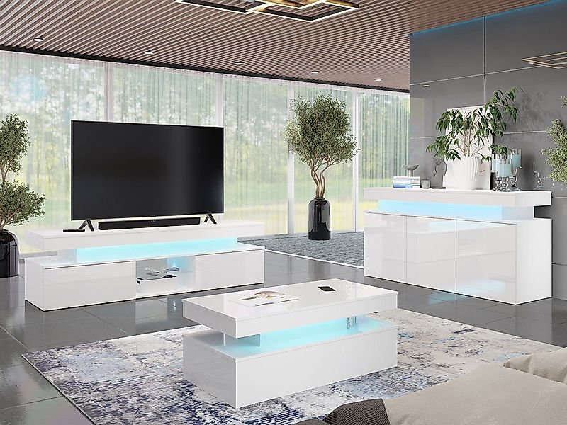 MIRJAN24 Wohnzimmer-Set Glossa I, (3er-Set, Kommode, günstig online kaufen