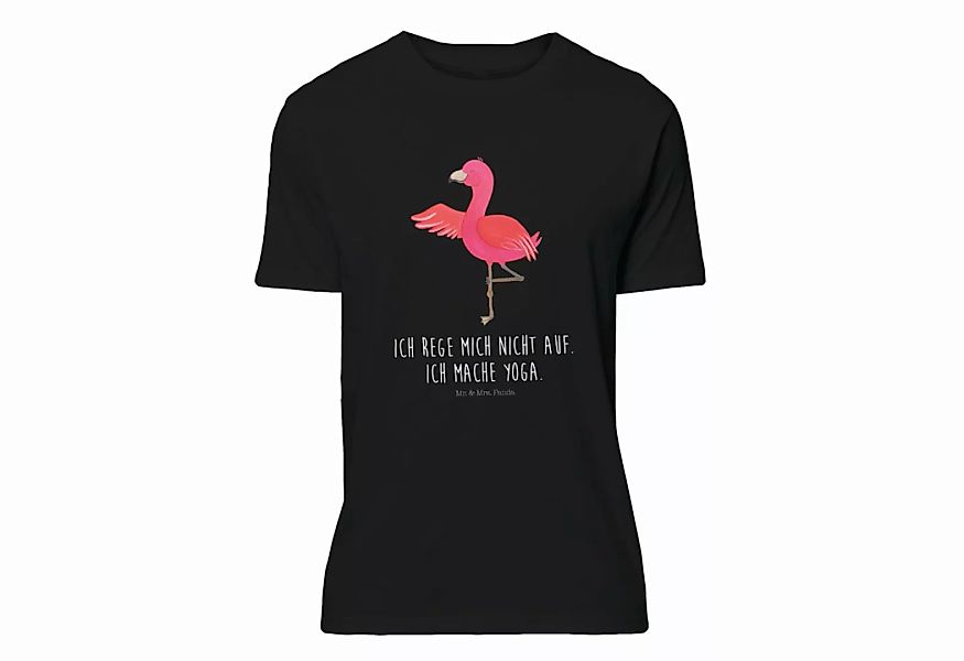 Mr. & Mrs. Panda T-Shirt Flamingo Yoga - Schwarz - Geschenk, entspannt, Tie günstig online kaufen