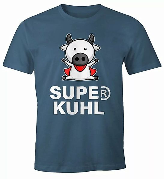 MoonWorks Print-Shirt Lustiges Herren T-Shirt Tier-Motiv Super Kuhl Kuh Fun günstig online kaufen