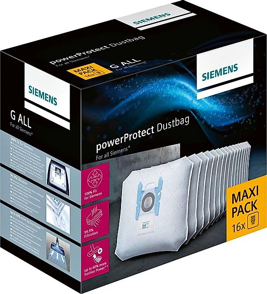 SIEMENS Staubsaugerbeutel "PowerProtect Typ G ALL VZ16GALL, 99,9% Feinstaub günstig online kaufen