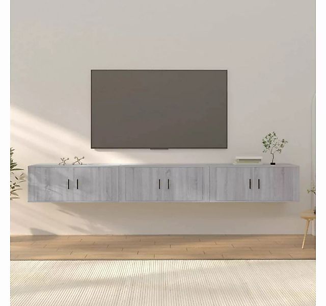 furnicato TV-Schrank TV-Wandschränke 3 Stk. Grau Sonoma 100x34,5x40 cm günstig online kaufen