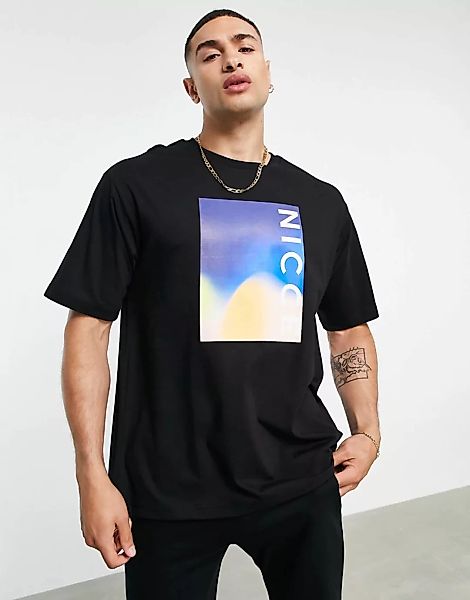 Nicce – Paradiso – T-Shirt in Schwarz mit Print günstig online kaufen
