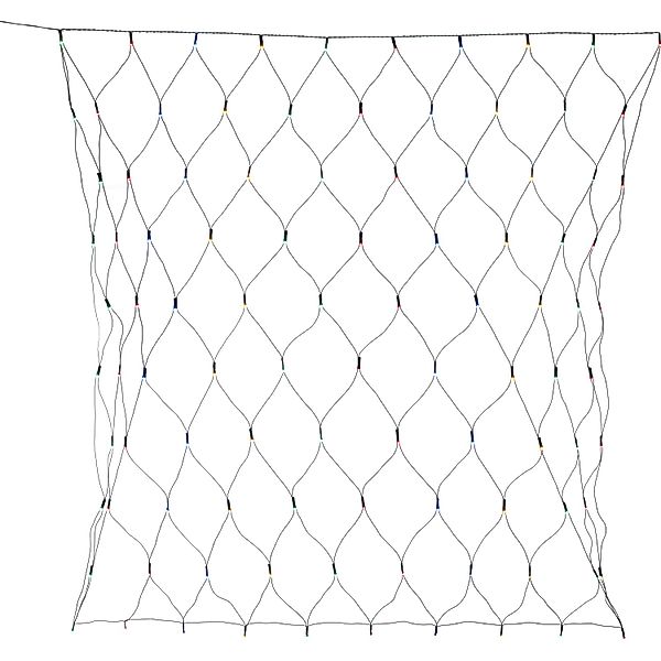 LED-Lichternetz 200 bunte LEDs Grünes Kabel 200 x 100 cm günstig online kaufen