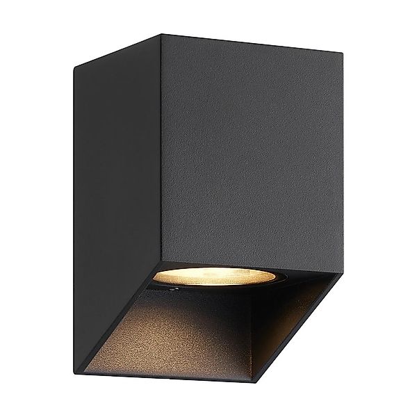 Außenwandleuchte Nico Square, schwarz, Aluminium, down, IP54 günstig online kaufen