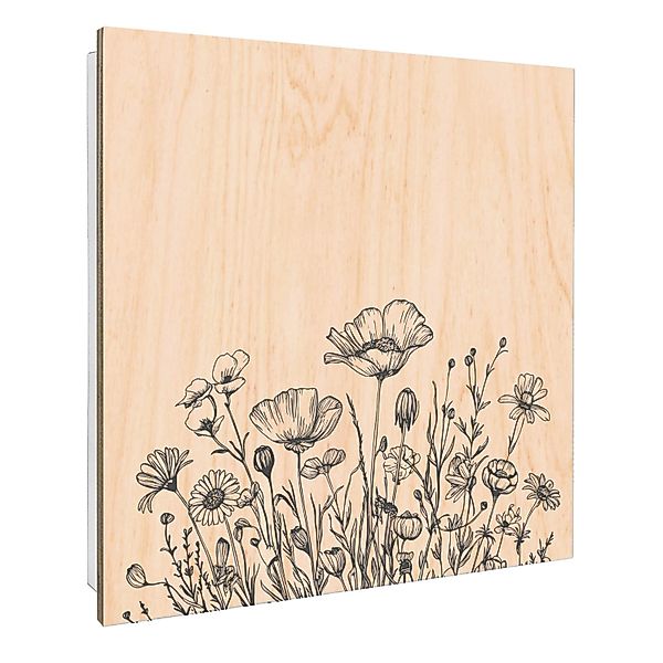 Banjado Großer Schlüsselbox Holz 30x30cm Weiß Scharnier Rechts 50 Haken Sch günstig online kaufen