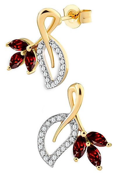 Limana Paar Ohrstecker echte rote Granat 925 Silber Damenohrringe Goldohrri günstig online kaufen