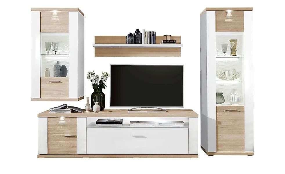 uno Wohnkombination  Titan ¦ weiß ¦ Maße (cm): B: 303 H: 207 T: 52.0 Kommod günstig online kaufen