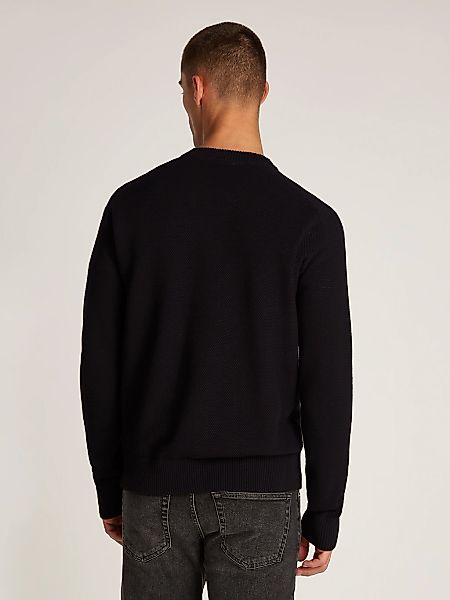 Calvin Klein Jeans Rundhalspullover "CASUAL TEXTURE SWEATER", Logostickerei günstig online kaufen