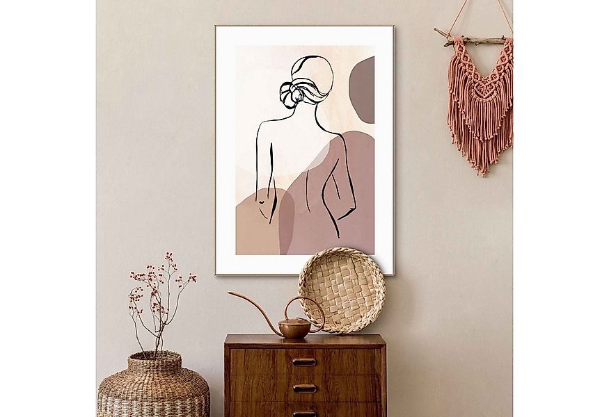 Reinders! Bild Gerahmtes Bild Frau Stiftzeichnung - Abstrakt - Rücken, Frau günstig online kaufen
