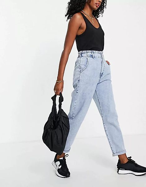 Mango – Legere Jeans in Blau mit Taillendetail günstig online kaufen