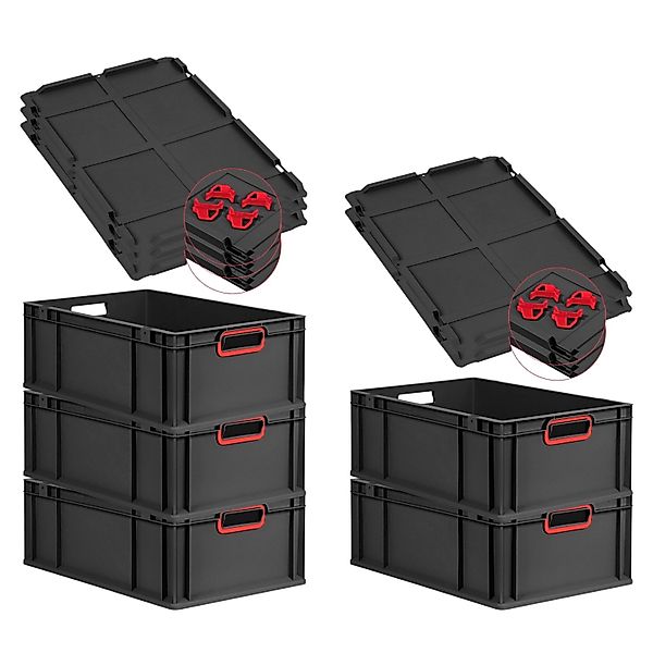 PROREGAL SparSet 5x Eurobox Nextgen Color Mit Auflagedeckel HxBxT 22x40x60c günstig online kaufen