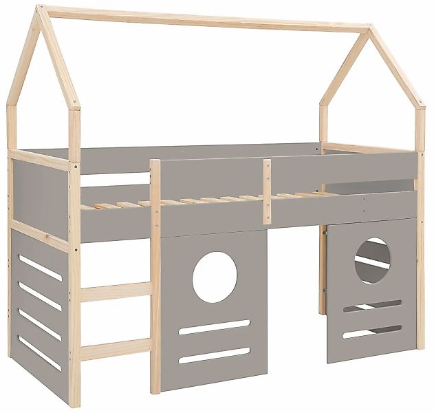 OTTO home Hochbett "Janne" Kiefernholz, Einzelbett, inklusive Holzleiter, L günstig online kaufen