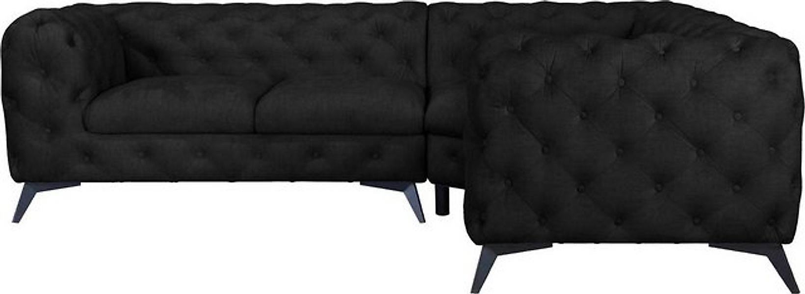 Leonique Chesterfield-Sofa "Ecksofa GLYNIS L-Form mit Wellenunterfederung, günstig online kaufen