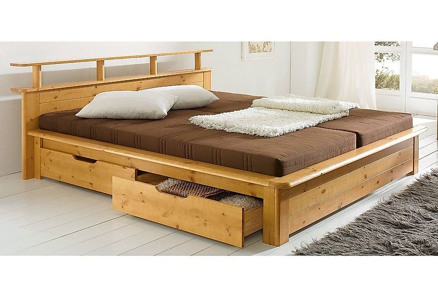 OTTO home Funktionsbett "FINJA " Kieferbett, Futonbett, Kopfteil mit Ablage günstig online kaufen