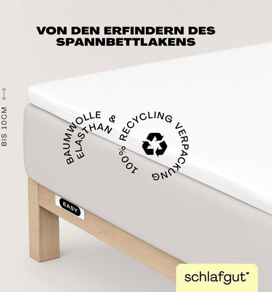 Schlafgut Spannbettlaken »EASY Jersey Elasthan Topper« MADE IN GREEN by OEK günstig online kaufen