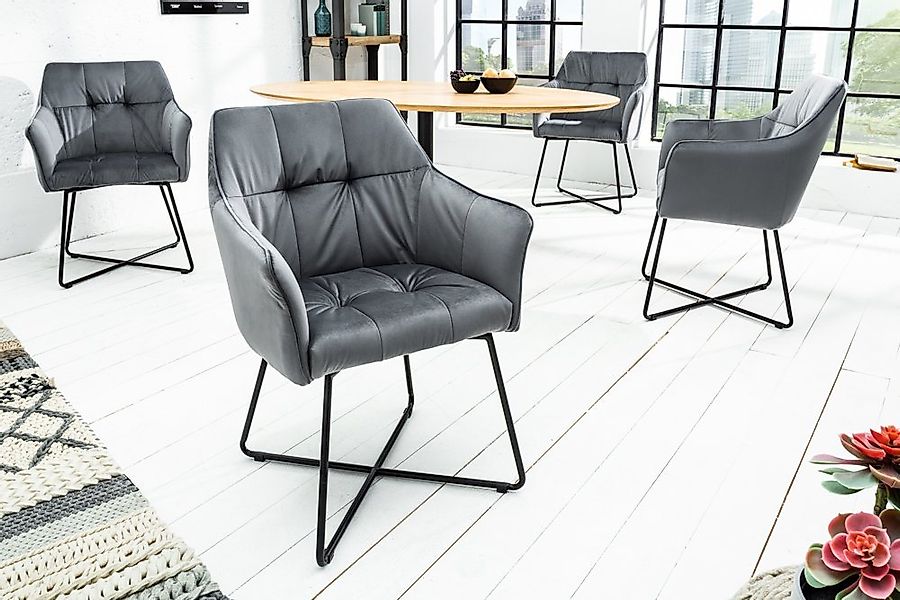 riess-ambiente Polsterstuhl LOFT silbergrau / schwarz (Einzelartikel, 1 St) günstig online kaufen