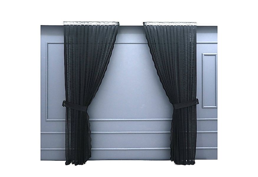 Gardinen by Justyna Vorhang Schwarze 2er Seitenschals Set (4 St), Kräuselba günstig online kaufen