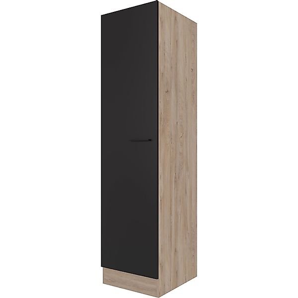 Flex-Well Exclusiv Küchen-Geschirrschrank Capri 50 cm Schwarz Matt-Endgrain günstig online kaufen