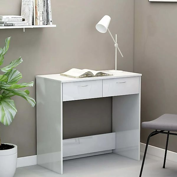 Schreibtisch Hochglanz-weiß 80ã40ã75 Cm Spanplatte günstig online kaufen