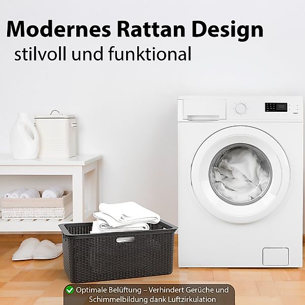 BigDean Wäschekorb 3 Stück Wäschekorb 59x39x26 günstig online kaufen