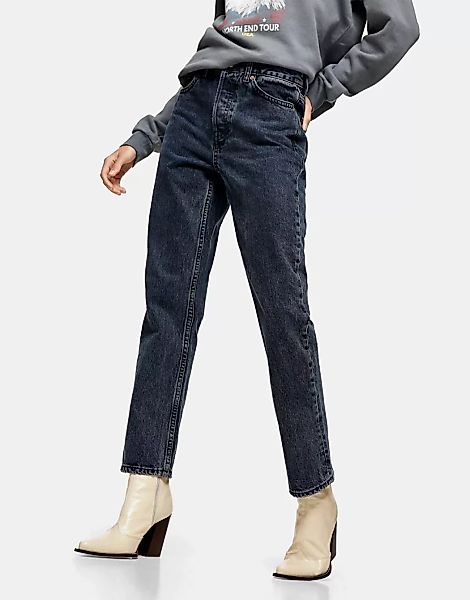 Topshop – Editor – Jeans mit geradem Bein in Blauschwarz günstig online kaufen
