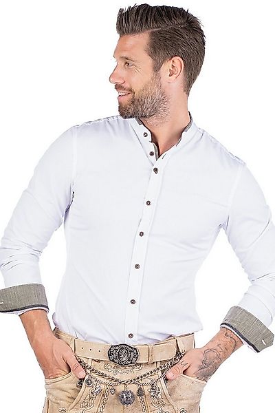 Spieth & Wensky Trachtenhemd Trachtenhemd - GION LA - weiß/oliv günstig online kaufen