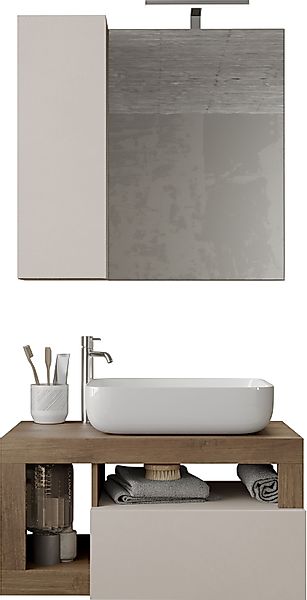 welltime Badmöbel-Set »Hamburg, Badezimmerset 2tlg. Breite 79 cm, Badmöbel, günstig online kaufen