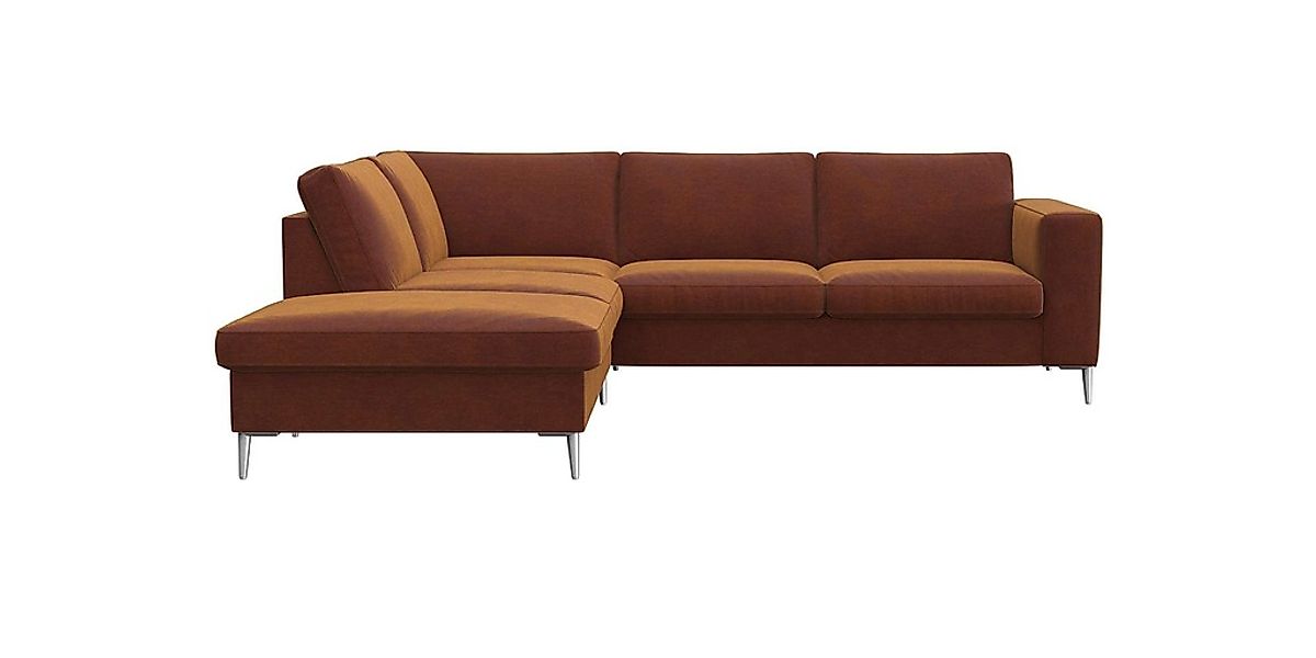 FLEXLUX Ecksofa "Fiore, L-Form", breite Armlehnen, Füße alufarben, B/T 241/ günstig online kaufen