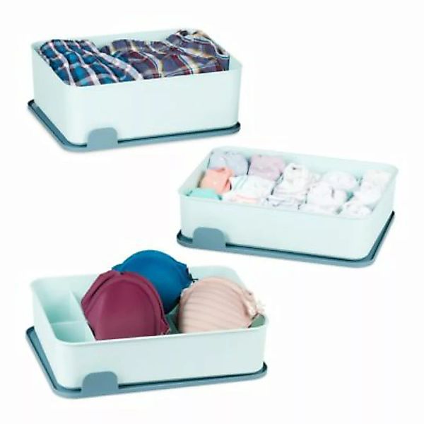 relaxdays Schubladen Ordnungssystem Wäsche blau  Erwachsene günstig online kaufen