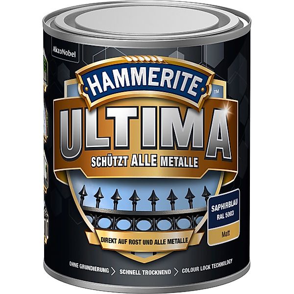 Hammerite Metallschutz-Lack Ultima Matt 750 ml Saphirblau RAL5003 günstig online kaufen