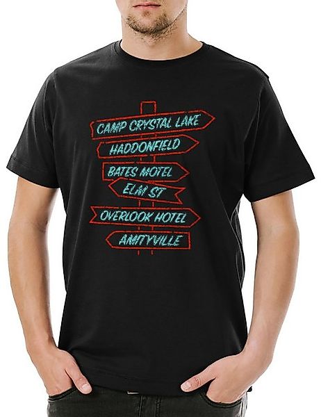 Urban Backwoods Print-Shirt Horror Signs Herren T-Shirt Camp Haddonfield Fr günstig online kaufen