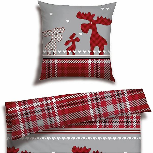 Schiesser Bettwäsche "Salous aus weichem Baumwollflanell mit Winterprint" 2 günstig online kaufen