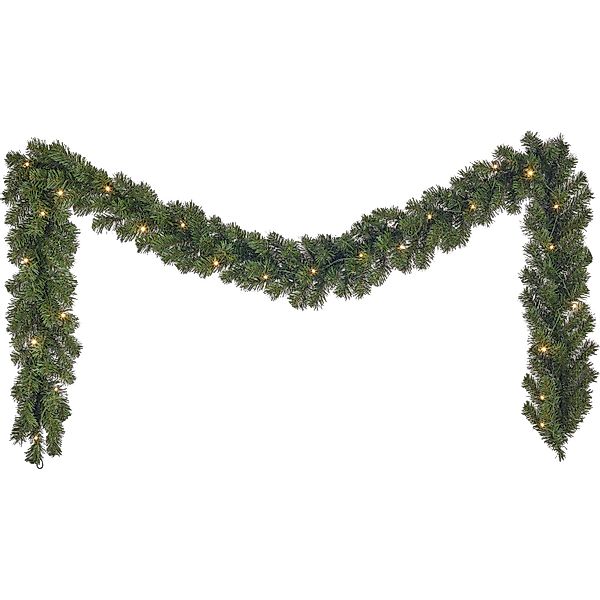 Künstliche Tannengirlande Tramso 270 cm 25 LED Warm-/ Kaltweiß Indoor & Out günstig online kaufen
