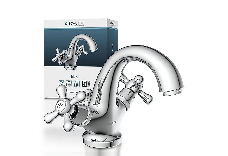 Schütte Waschtischarmatur Elk mit Zugstange, mit Ablaufgarnitur, Mischbatte günstig online kaufen