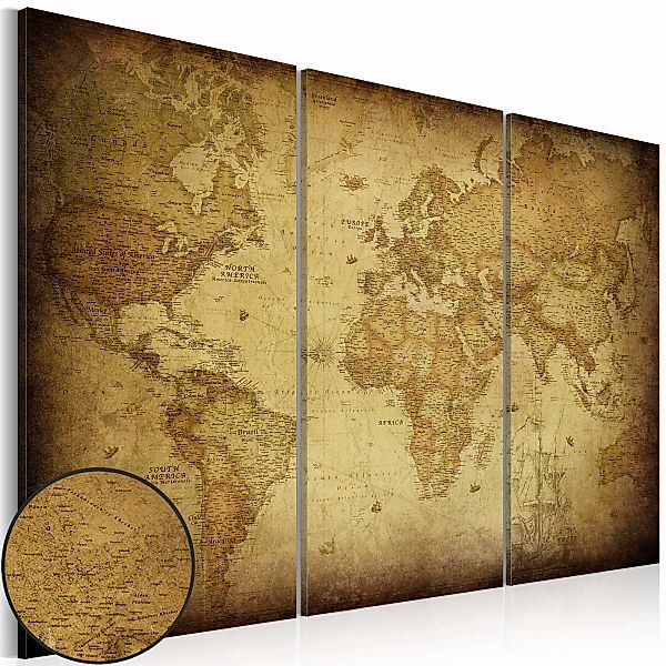 Wandbild - Old Map: Triptych günstig online kaufen