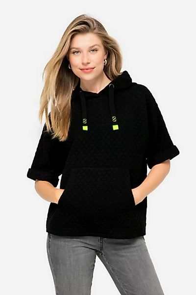 Laurasøn Sweatshirt Sweat-Pullunder Waffel-Jacquard Kapuze günstig online kaufen